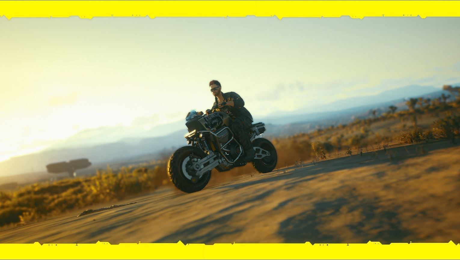 It is best to blast some music and cruise through the world of Cyberpunk 2077 (Image via CDPR)